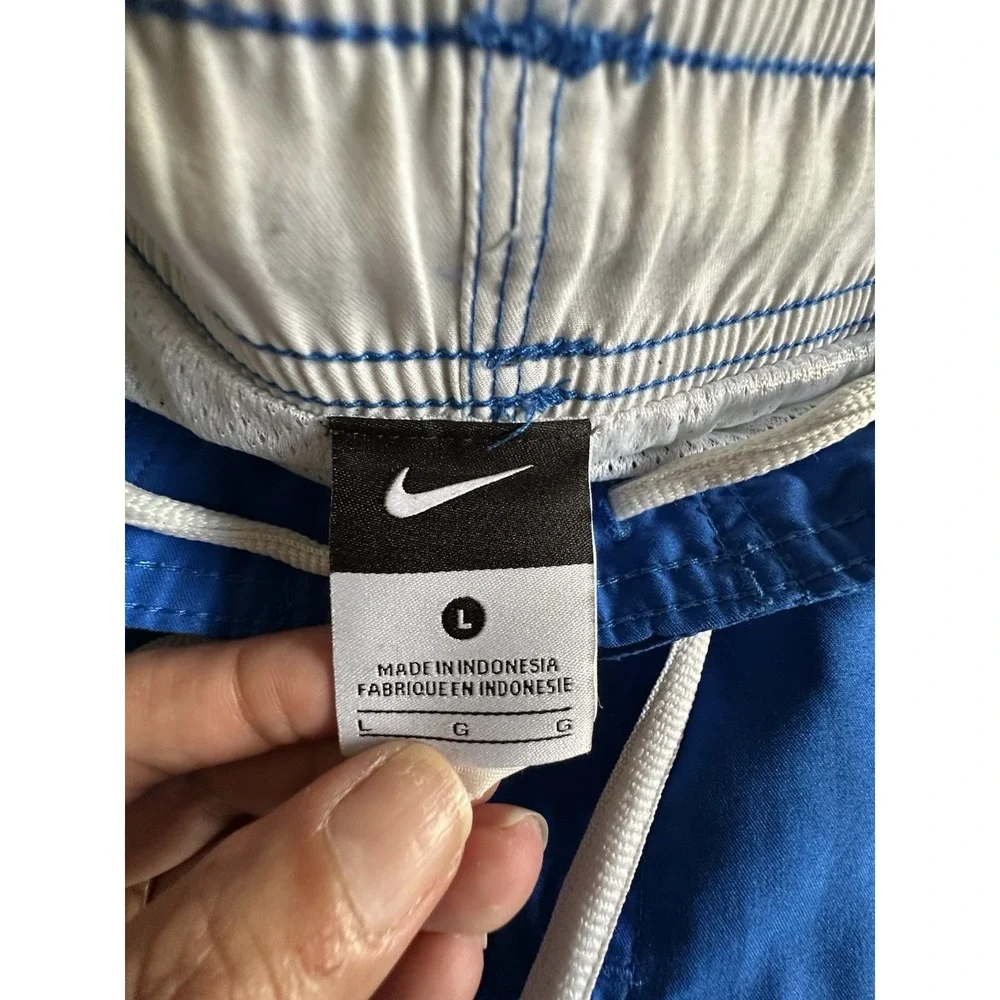 Nike Swim Trunks Mens Large Blue Bathing Suit Mesh‎ Lined Y2K VTG